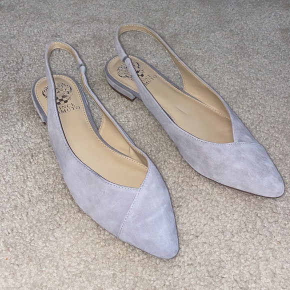 Vince Camuto Jasenia Light Grey Suede Closed
Point-Toe Sling-Back Slip-On Flats - Picture 2 of 7
